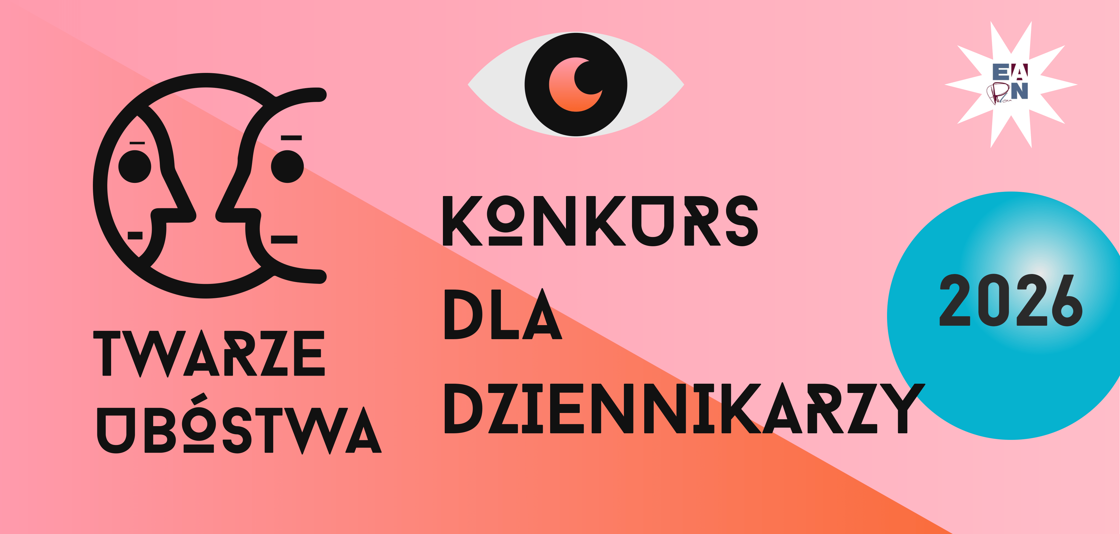 Konkurs dla dziennikarzy „Twarze Ubóstwa” 2026 – wersja bez czarnego paska Baner konkursu dla dziennikarzy „Twarze Ubóstwa” 2026