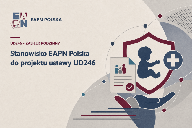 Grafika stanowiska EAPN Polska do projektu UD246: dziecko pod ochronnym znakiem, dokument i symbol opieki zdrowotnej