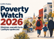 Poverty Watch 2026 – Ubóstwo, warunki życia i polityka społeczna. Grafika EAPN Polska przedstawiająca osoby różnych pokoleń na tle zabudowy miejskiej.